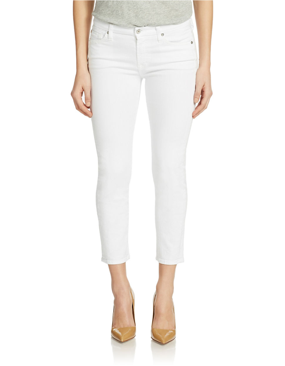 7 for all mankind Kimmie Contour Cropped Jeans in White (Clean White ...