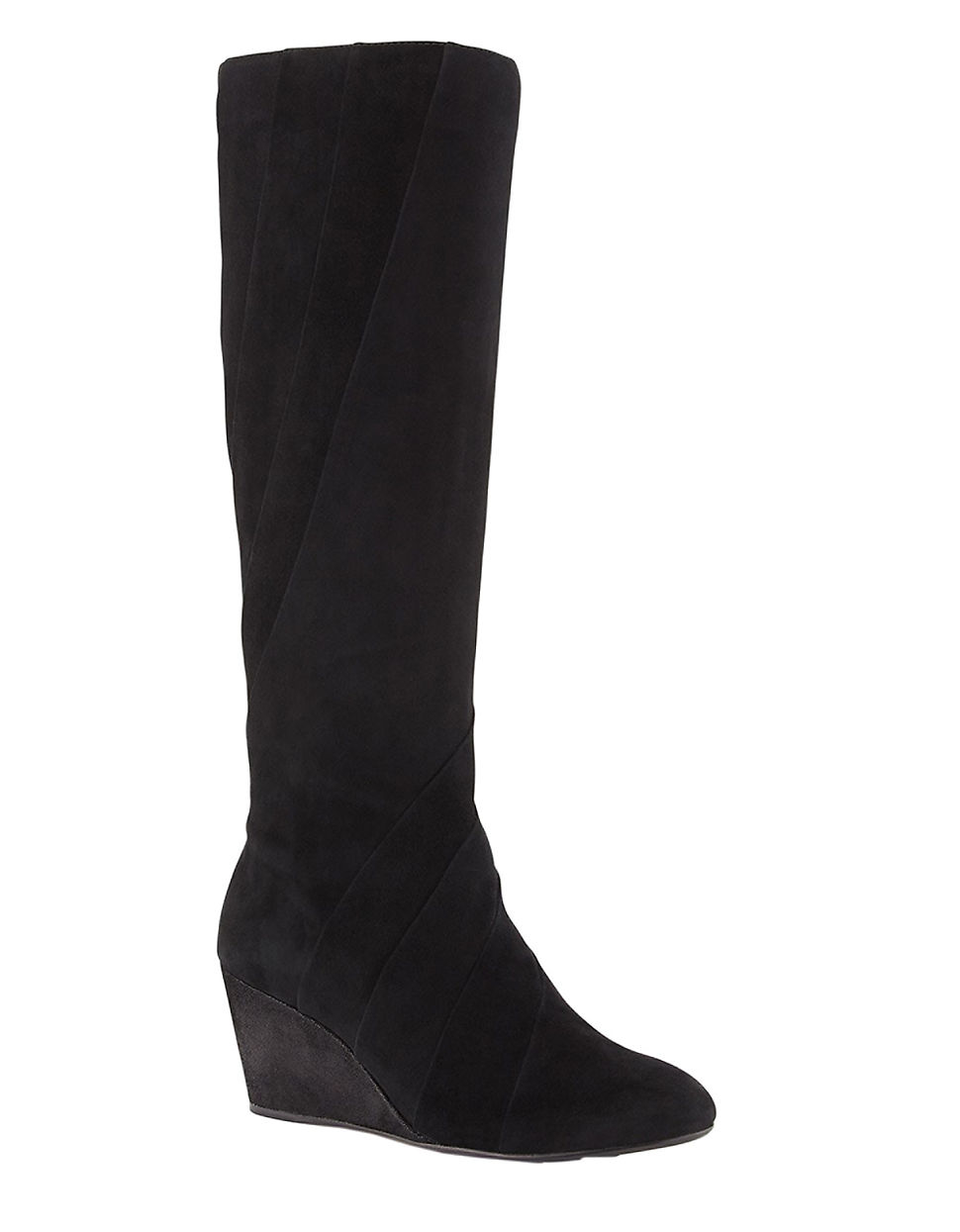 Taryn Rose Kalo Suede Knee High Wedge Boots In Black Lyst 0263