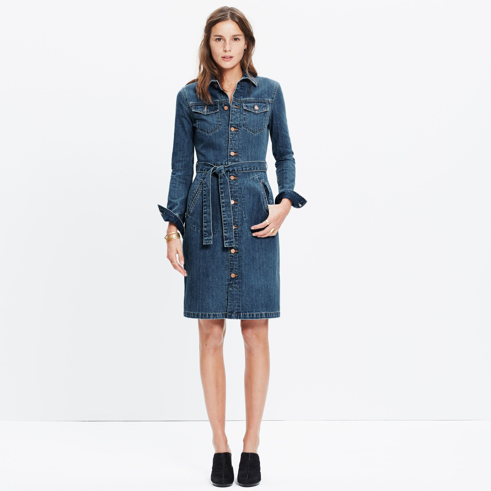 Lyst Madewell  Denim Trench Dress  in Blue