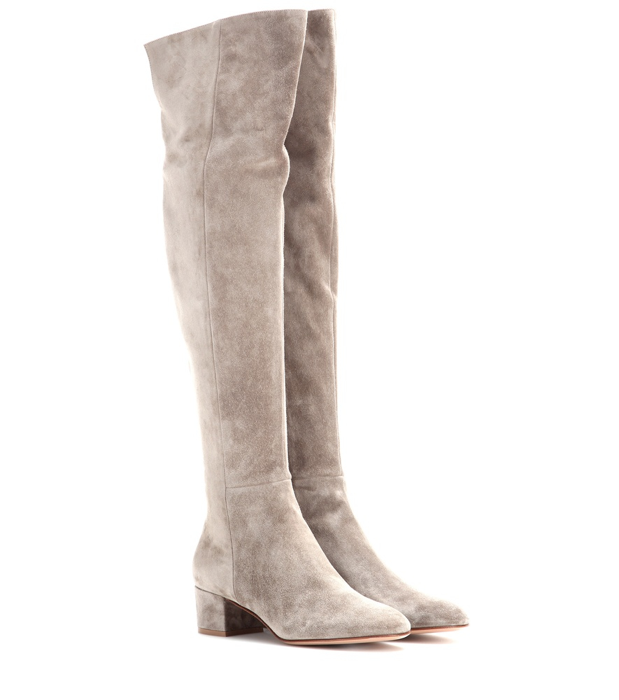 Gianvito rossi Suede Over-the-knee Boots in Beige | Lyst