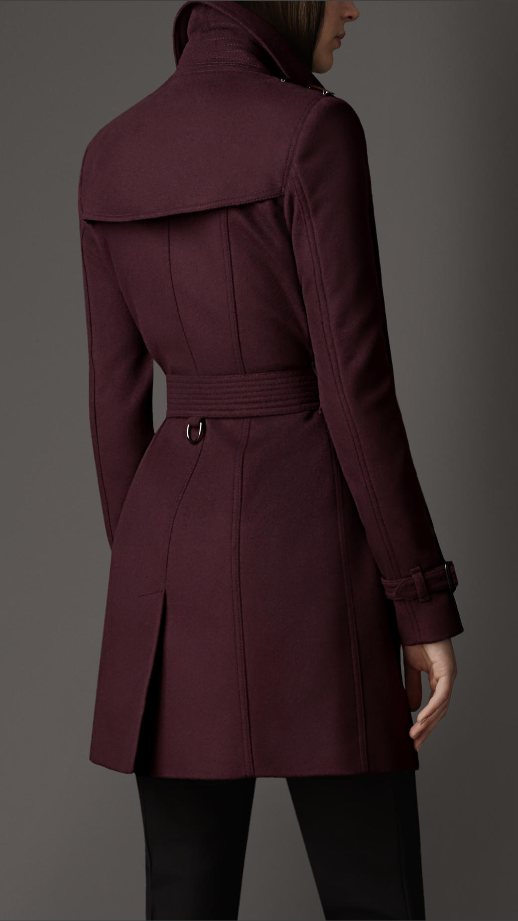 Lyst - Burberry Midlength Slim Fit Wool Cashmere Trench Coat in Purple
