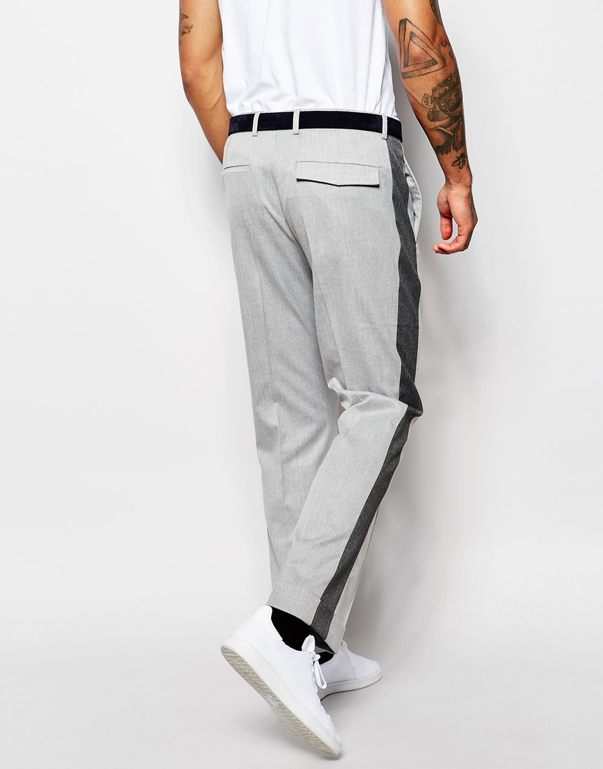 men's side stripe dress pants