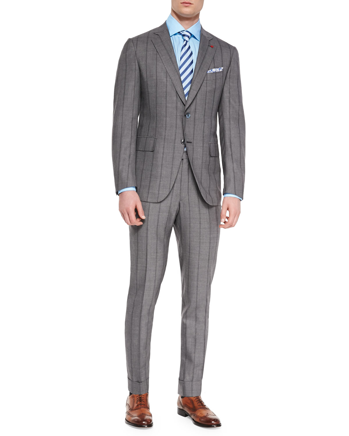 Lyst - Isaia Shadow Stripe Two-piece Suit in Gray for Men