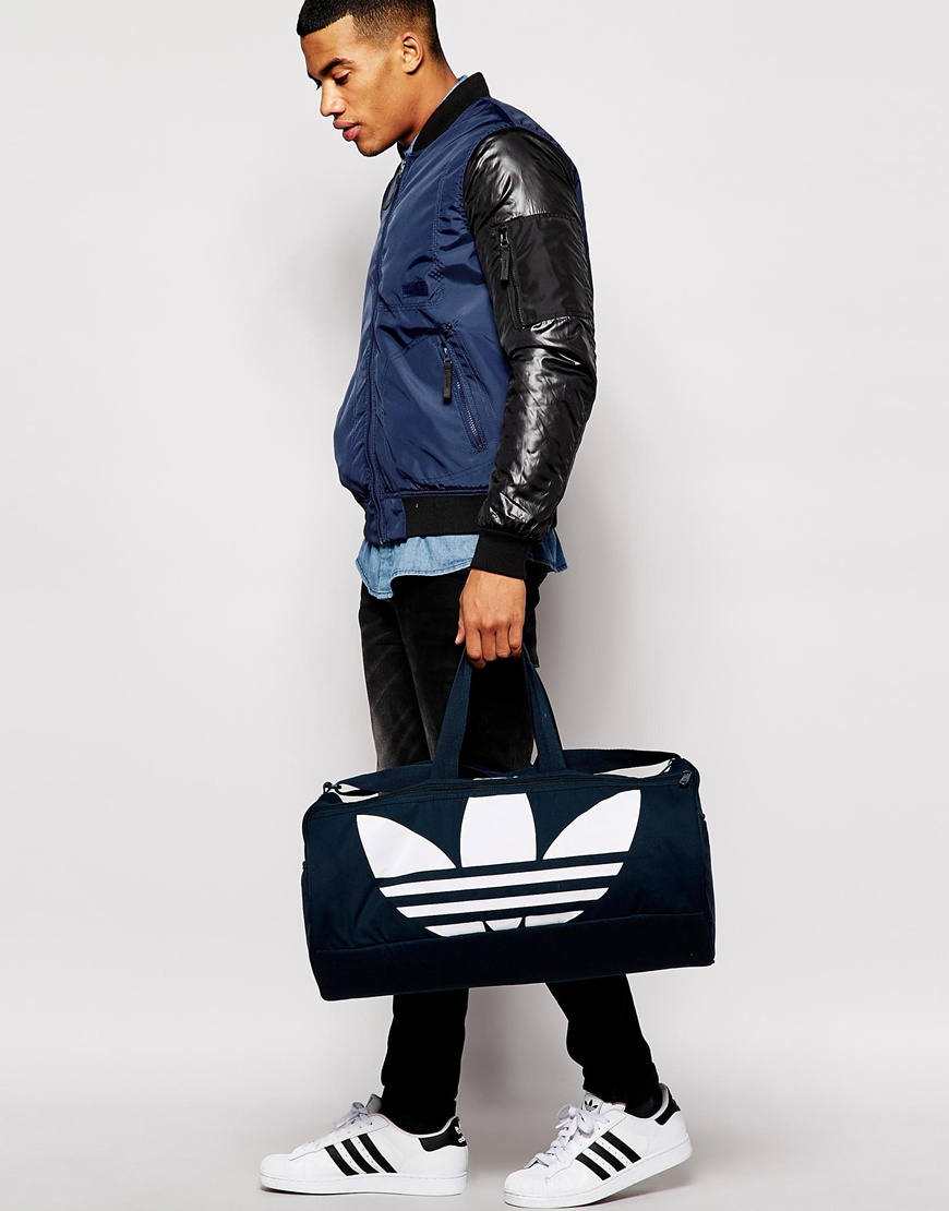 Adidas originals Canvas Duffle Bag in Blue for Men | Lyst