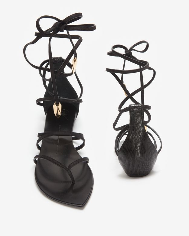Lyst - Giuseppe Zanotti Strappy Flat Sandal in Black