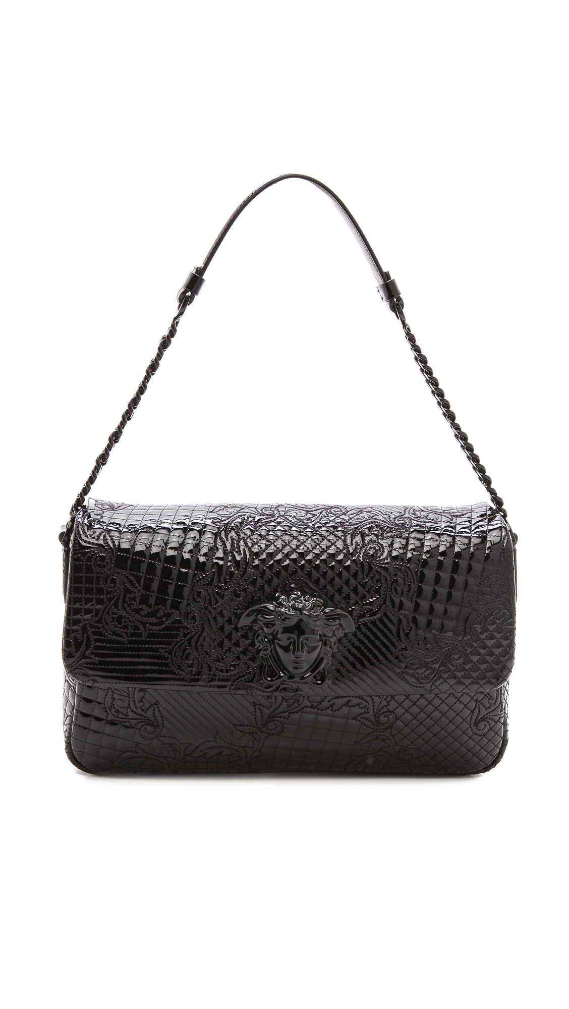 Versace Leather Handbag in Black | Lyst