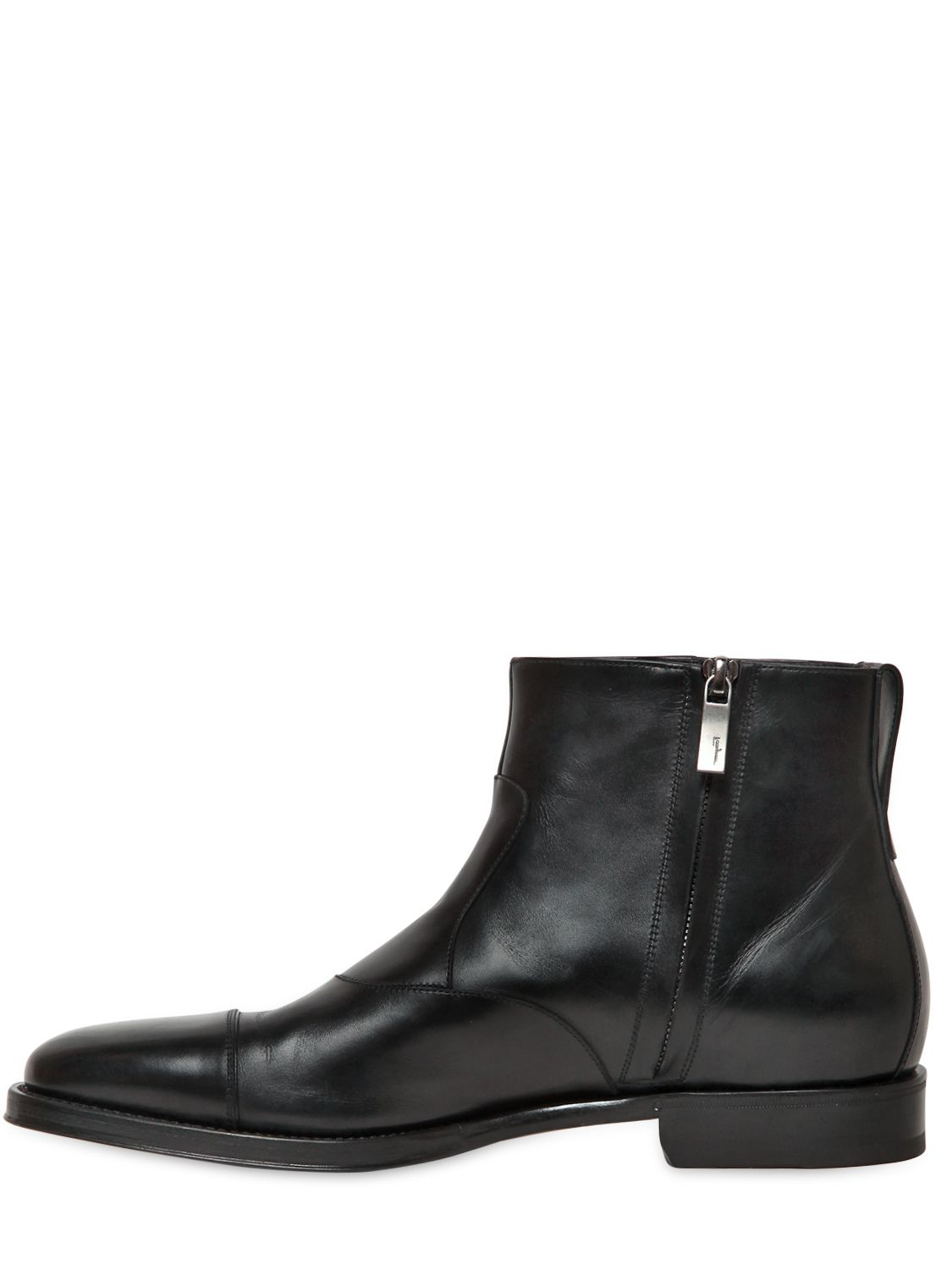 Lyst - Ferragamo Palace Leather Ankle Boots in Black for Men