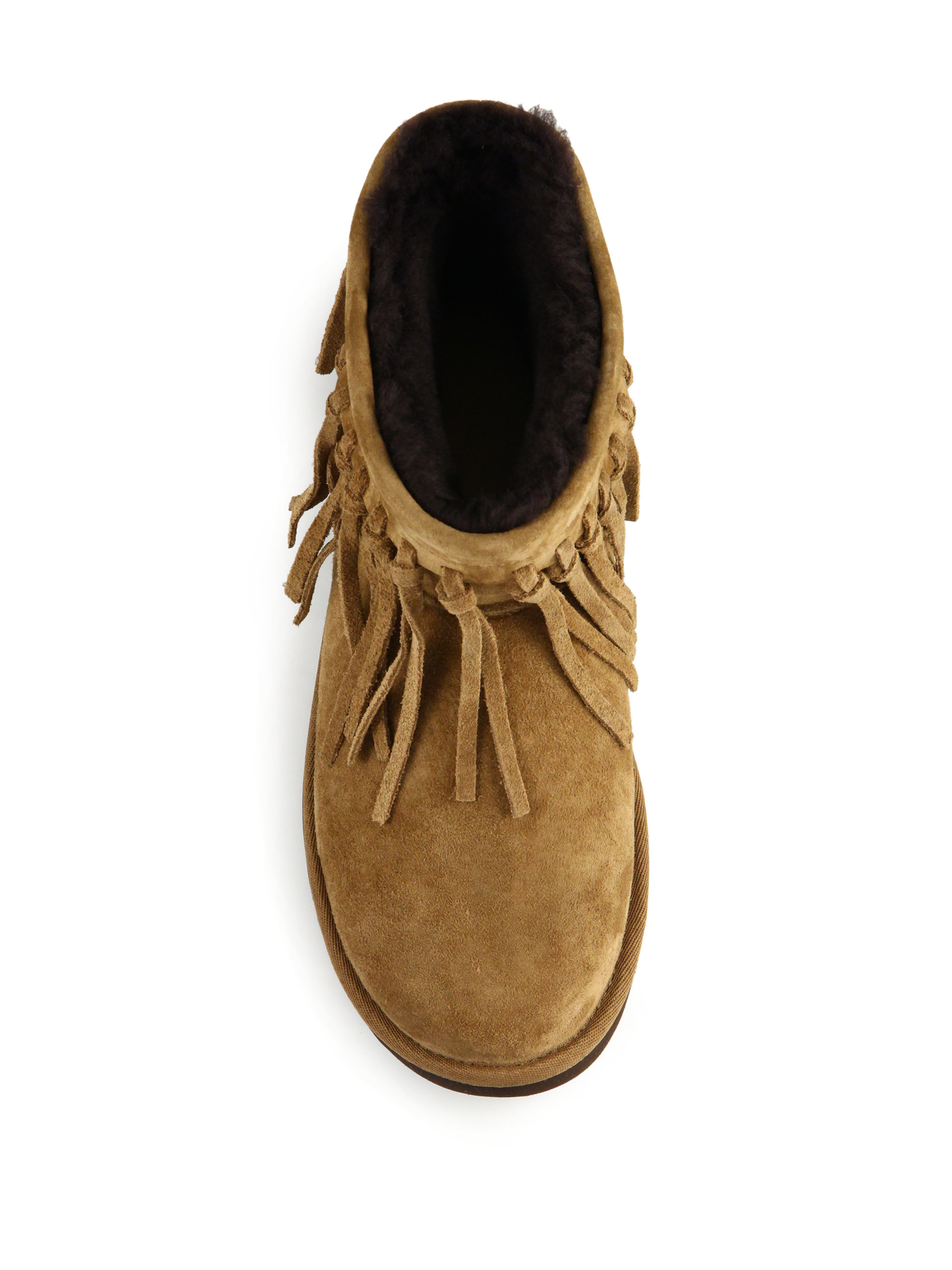 Lyst - Ugg Wynona Fringed Suede Boots in Brown