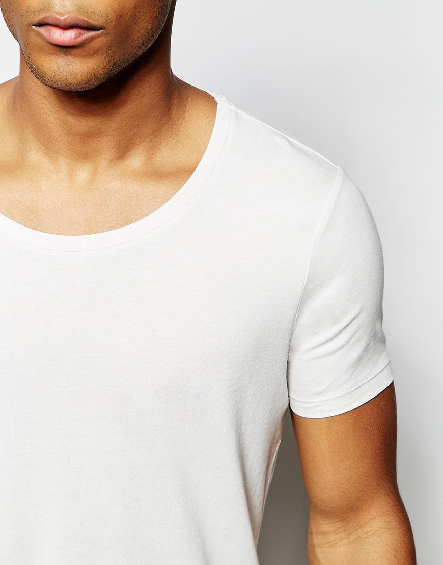 Lyst Asos T Shirt With Scoop Neck In White For Men 6647