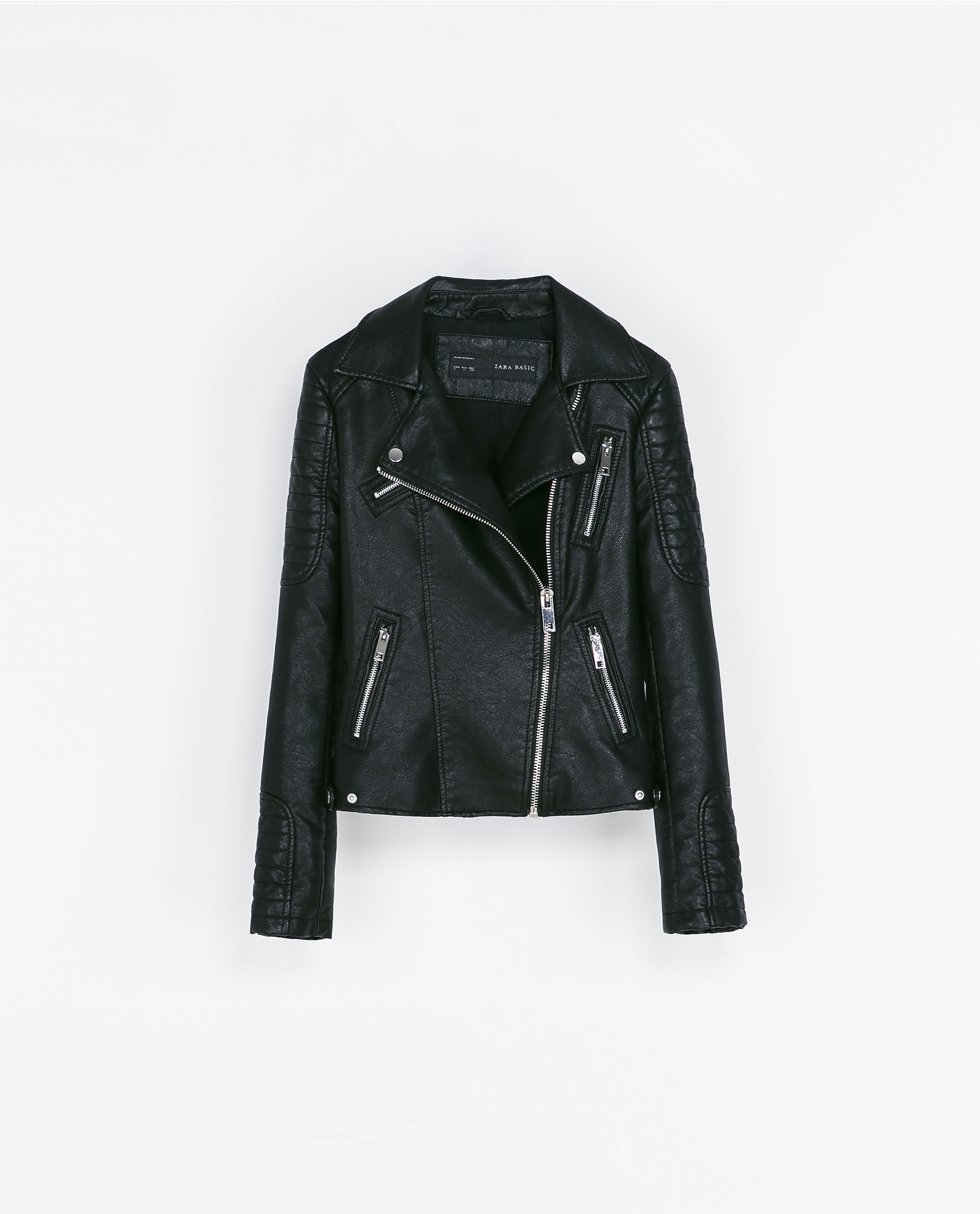 Zara Motorcycle Jacket With Zips In Black Lyst Gallery