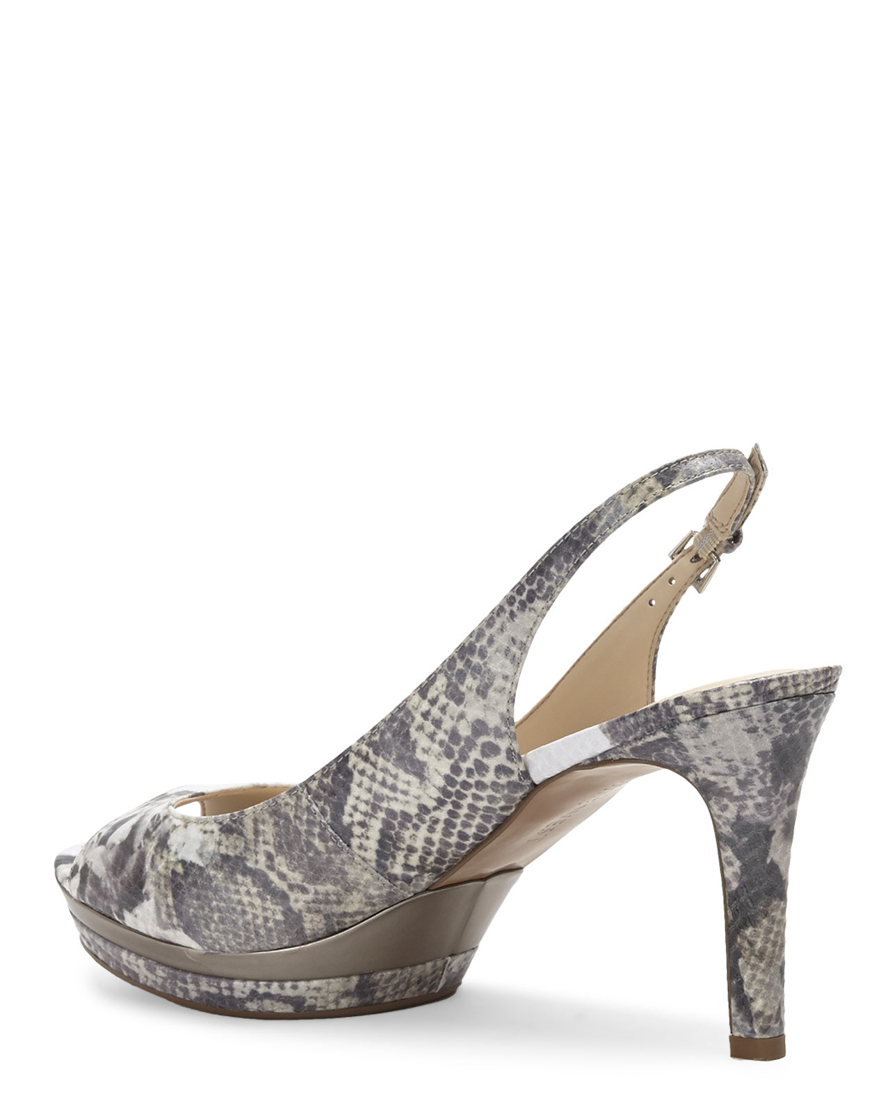 Nine west Grey & White Able Slingback Pumps in Gray | Lyst