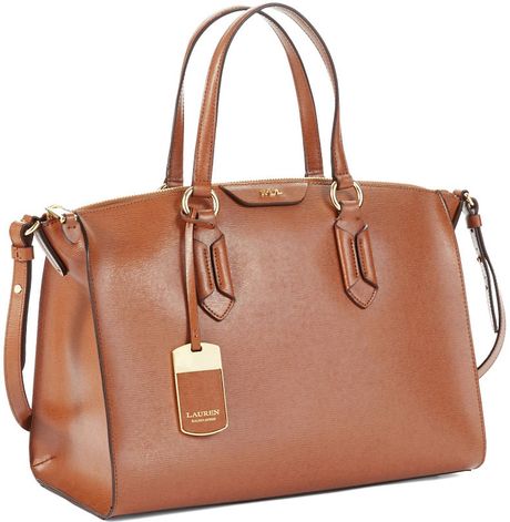 Lauren By Ralph Lauren Tate Large Handbag in Brown (tan) | Lyst
