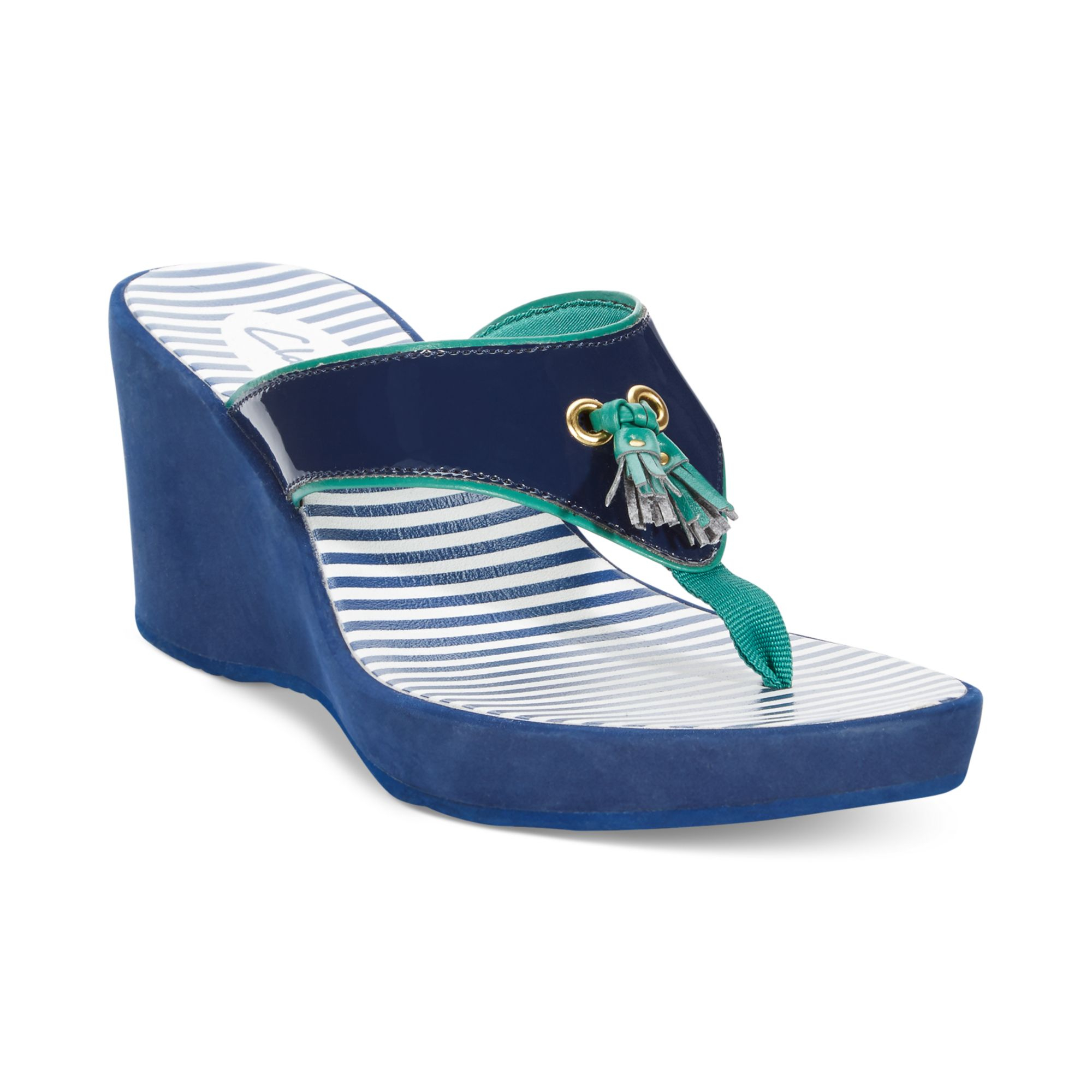 Clarks Collection Women'S Yacht Flash Wedge Sandals in Blue | Lyst