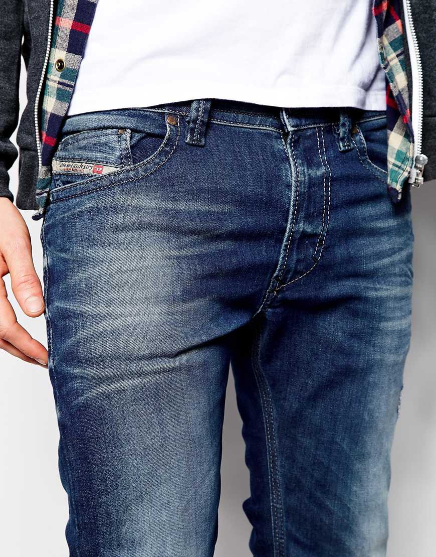 Diesel Thavar Slim-Fit Tapered Jeans in Blue for Men | Lyst