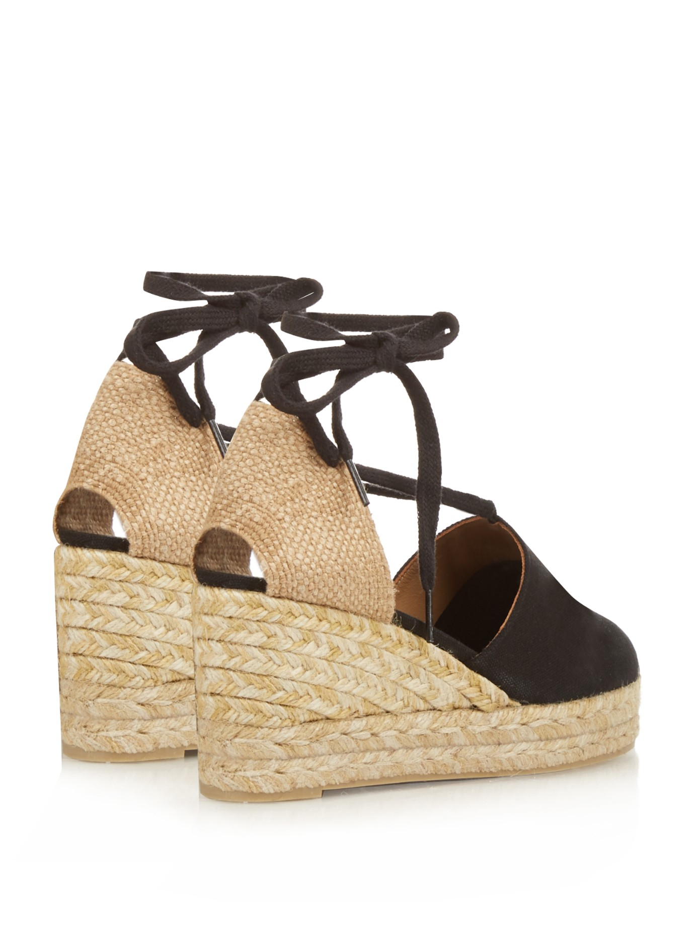 black wedge espadrilles