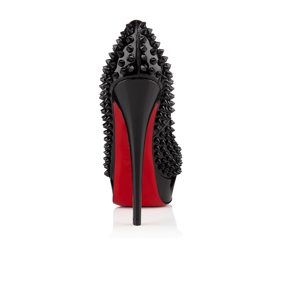Christian louboutin Lady Peep Spikes in Black | Lyst  