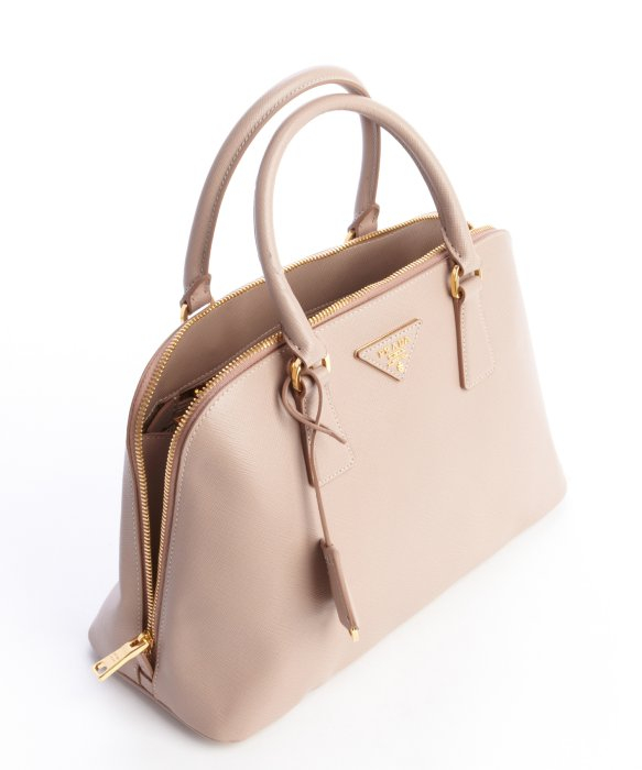 Prada Camel Saffiano Leather Double Zip Top Handle Handbag in ...  