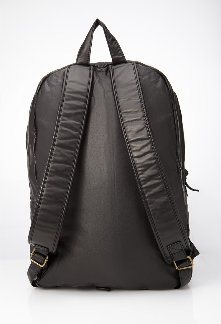 Forever 21 Faux Leather Backpack in Black for Men - Lyst