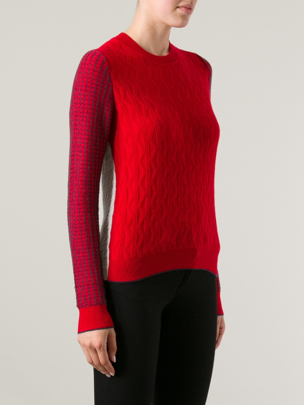 Kenzo Three Cable Pullover Sweater in Red | Lyst