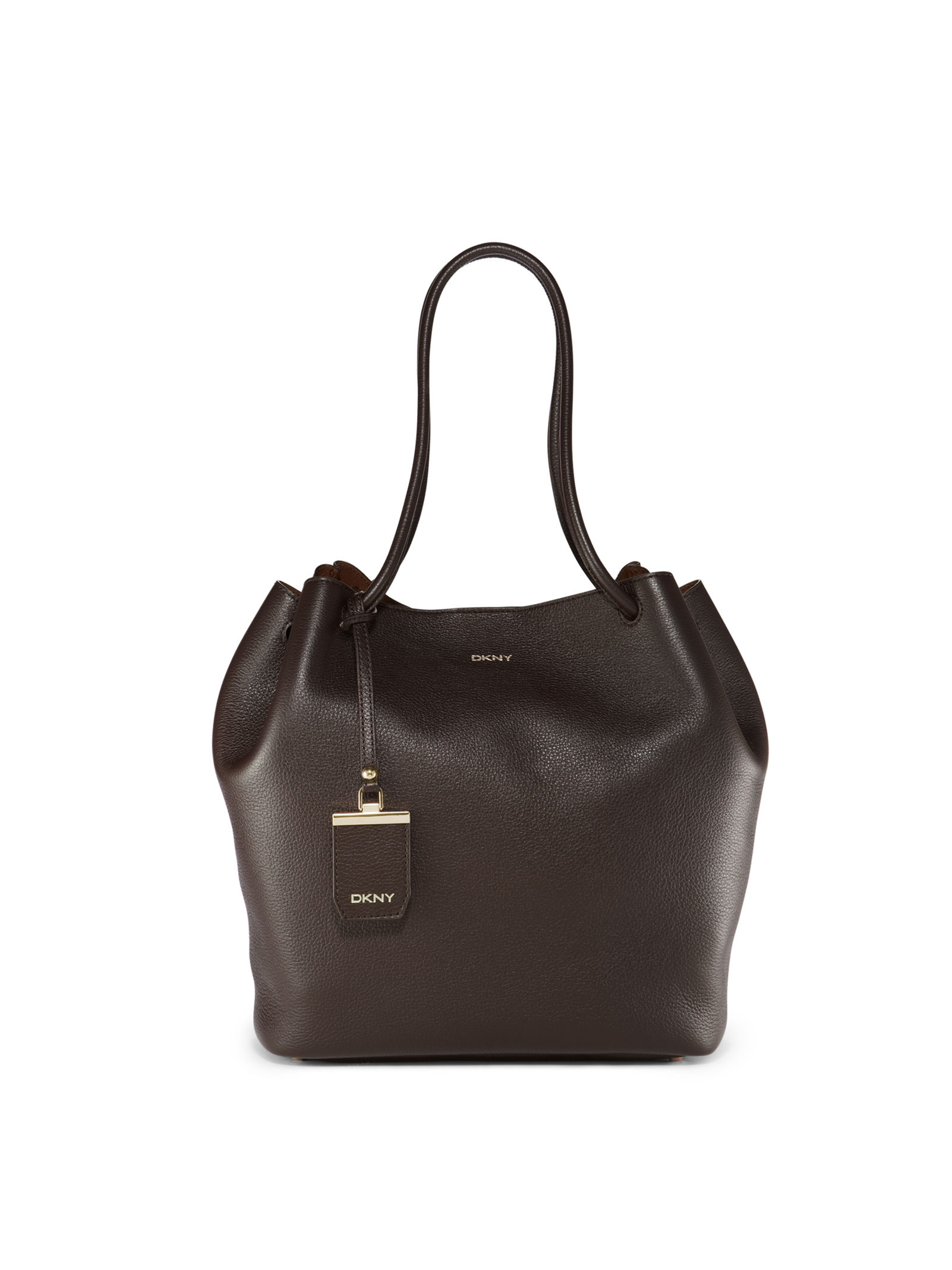 Lyst Dkny Fine Pebble Leather Tote In Brown Gallery