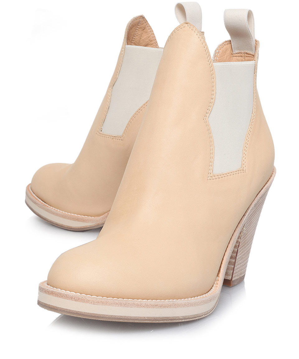 camel high heel ankle boots