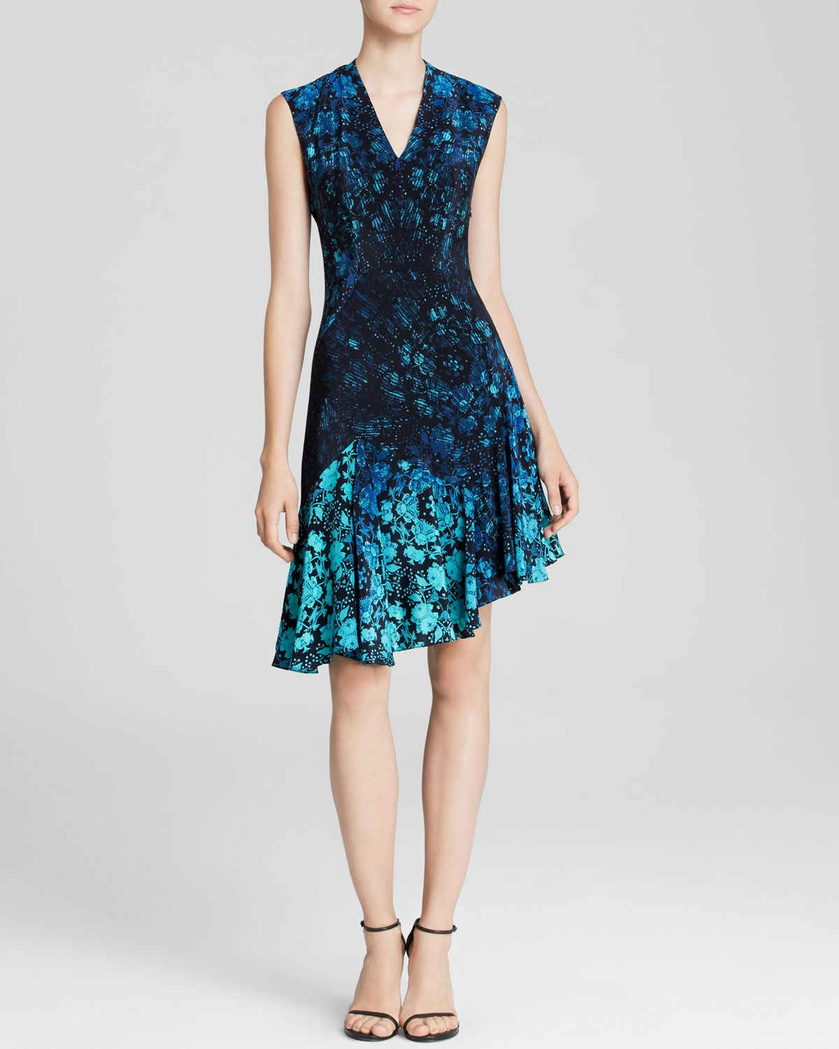 Nanette Lepore Dress Mystery Silk in Blue (Midnight Multi) | Lyst