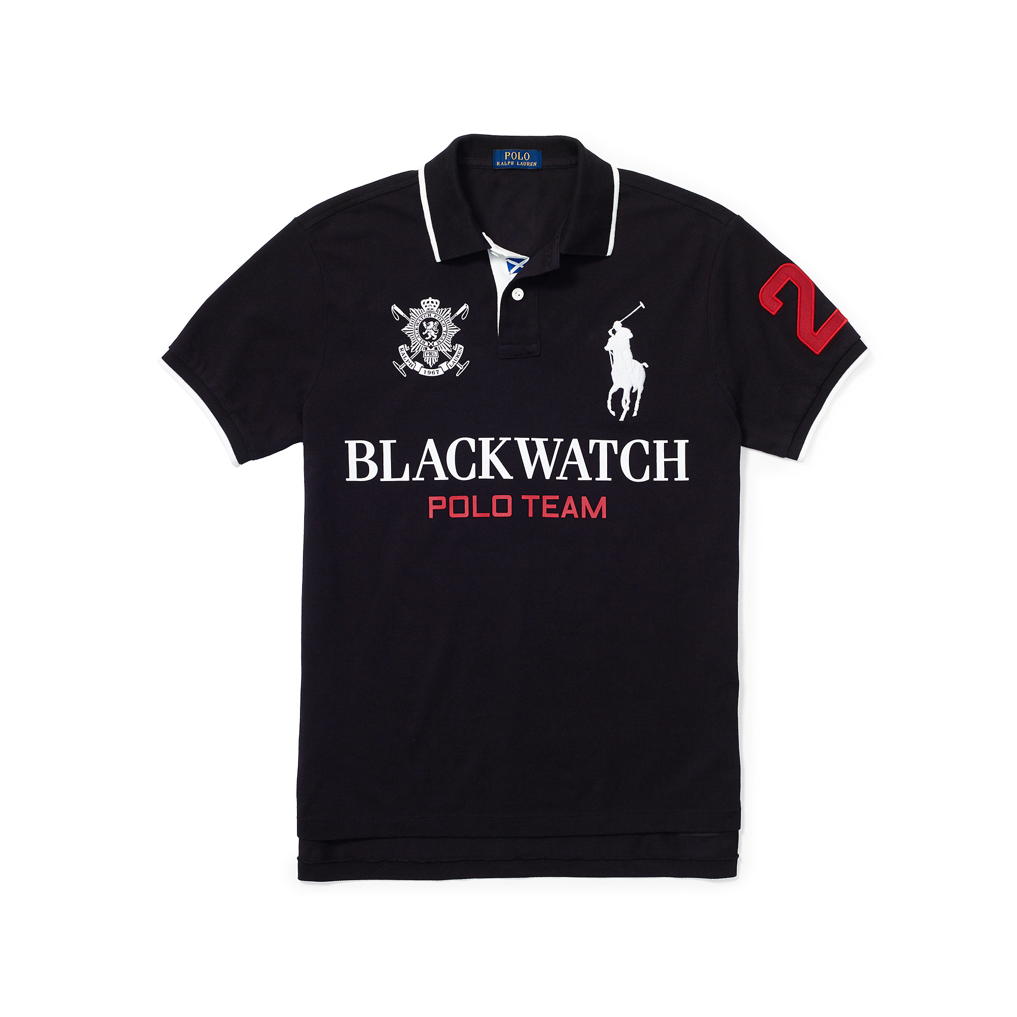 Lyst Polo Ralph Lauren Blackwatch Custom Fit Polo In Black For Men 5379