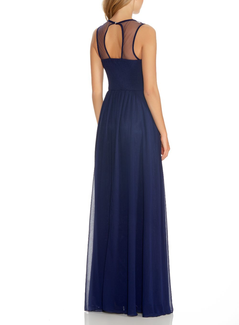 Quiz Navy Chiffon Lace Sequin Maxi Dress In Blue Lyst 