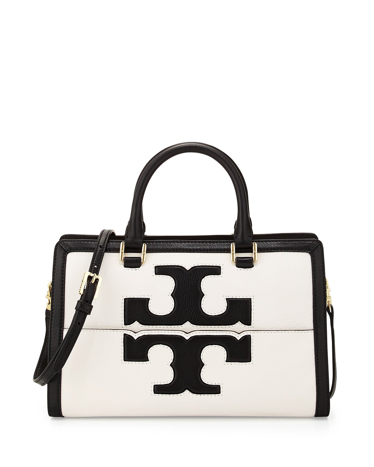 black and white satchel