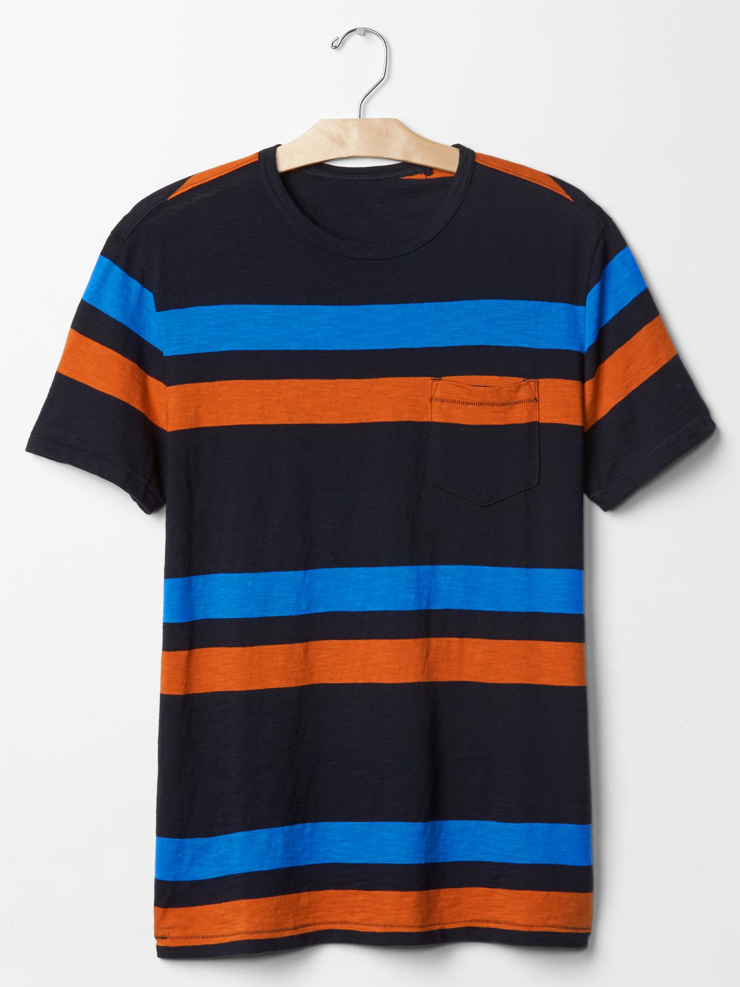 gap lived in stripe pocket t shirt in blue for blue stripe lyst gap lived in stripe pocket t shirt in blue for blue stripe lyst