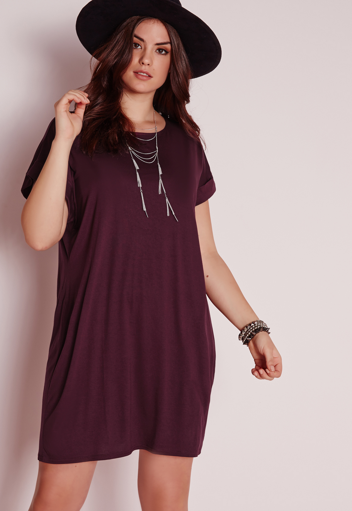 Lyst Missguided Plus  Size  T shirt  Dress  Purple  in Purple 