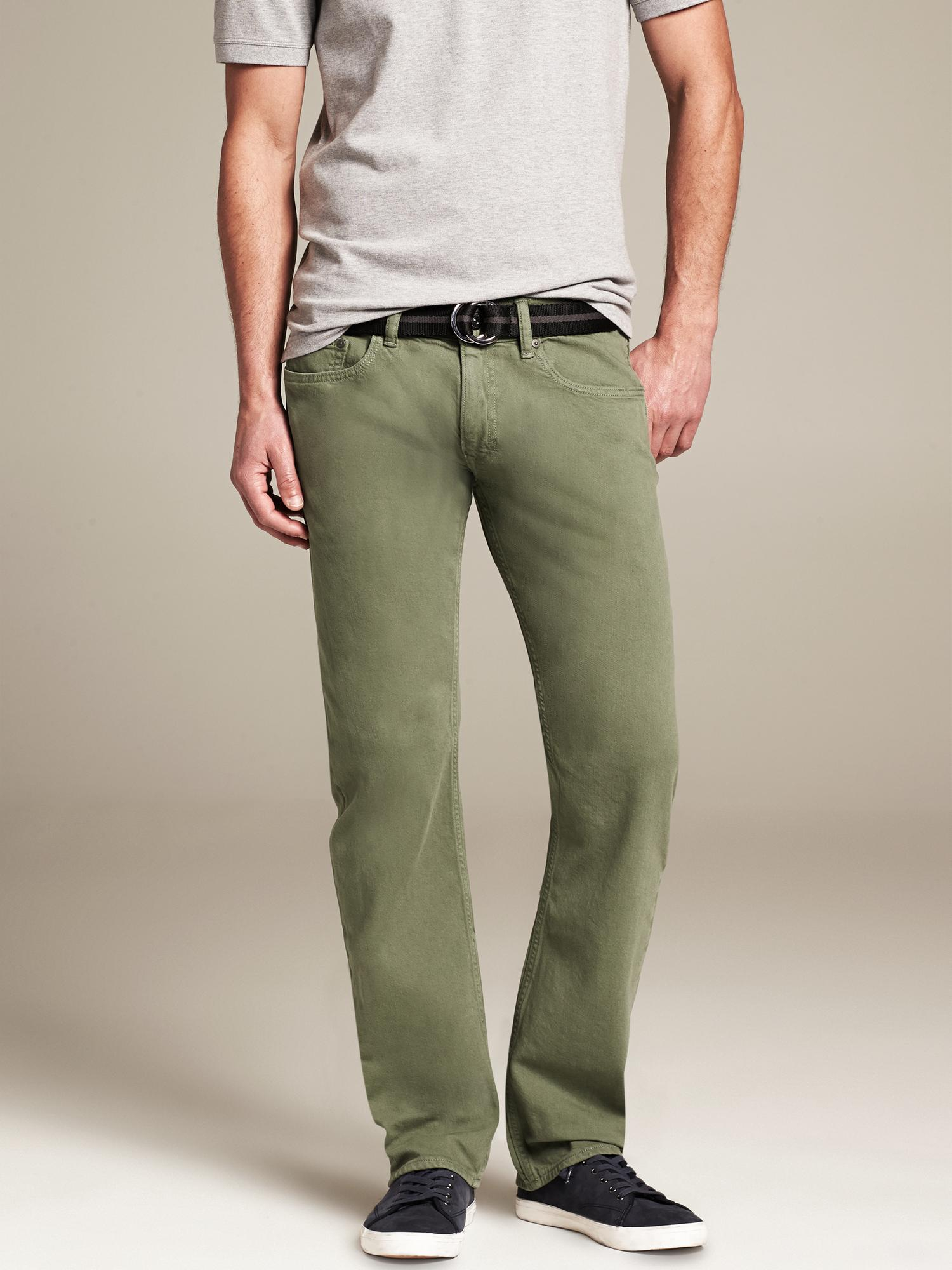 Lyst - Banana Republic Vintage Straight-Fit Five-Pocket Pant in Green ...