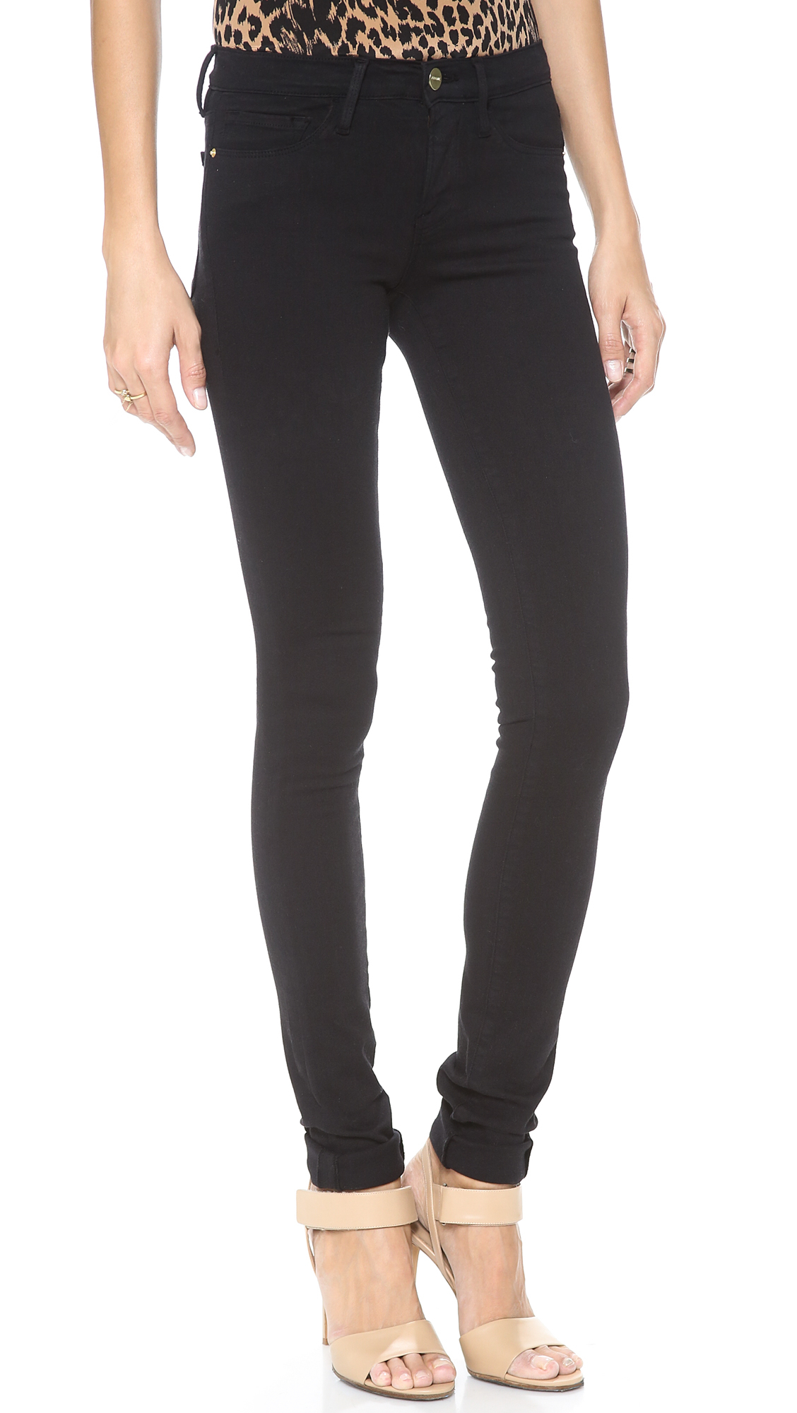 Frame Forever Karlie Tall Skinny Jeans in Black (Noir) | Lyst