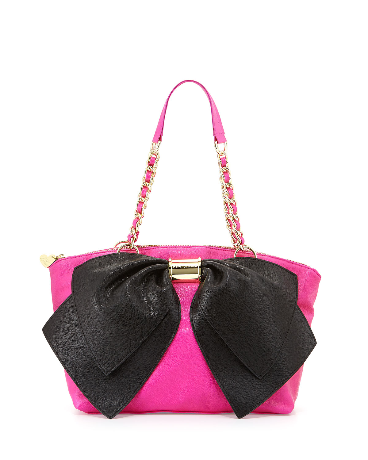 Betsey johnson Nanza Twotone Bow Satchel in Pink | Lyst