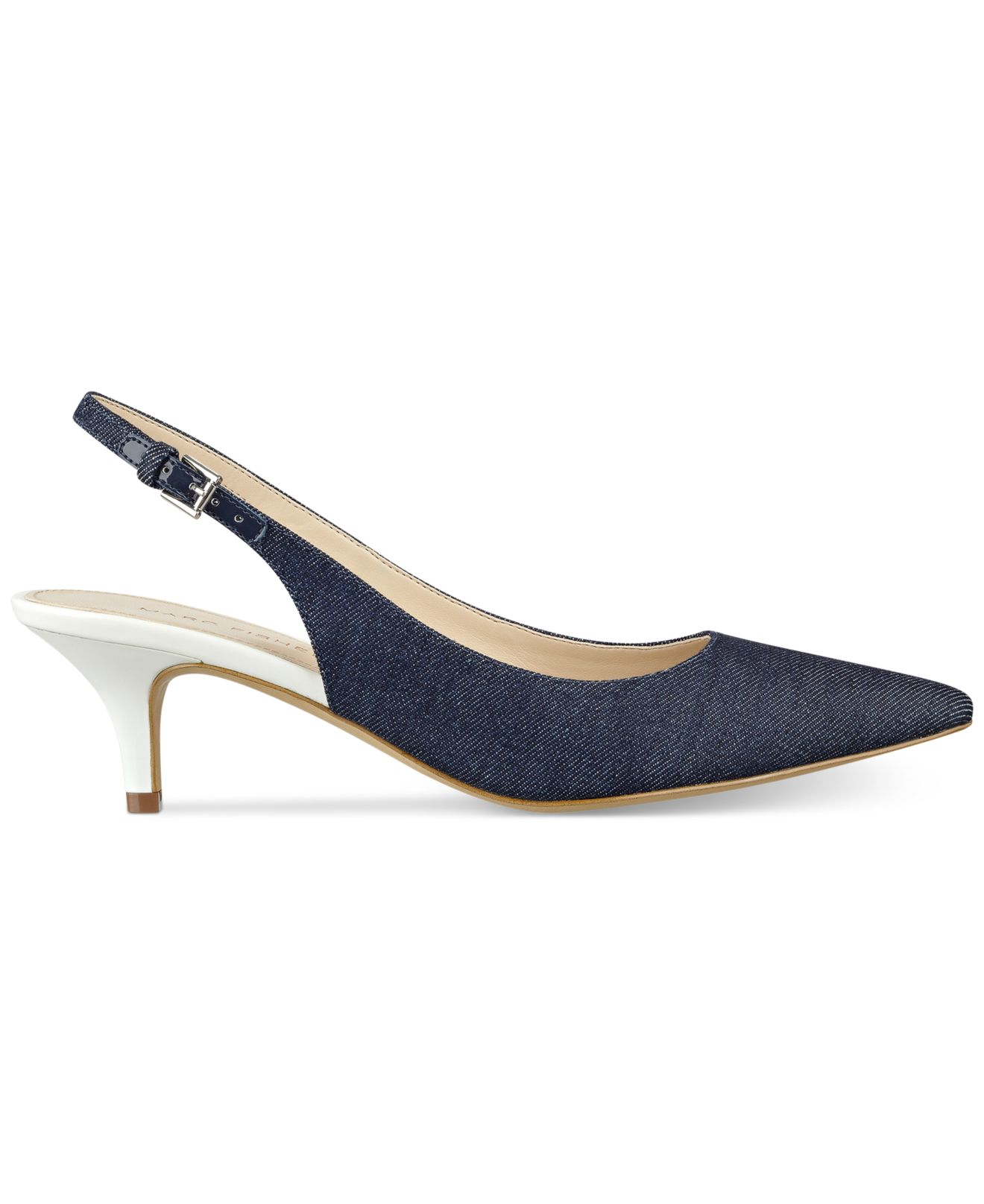 Marc Fisher Tiffani Kitten-heel Slingback Pumps in Blue - Lyst