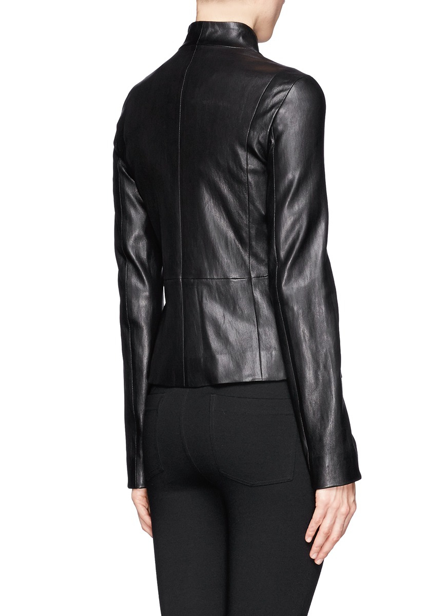 Lyst - The Row Linear Panel Leather Jacket in Black