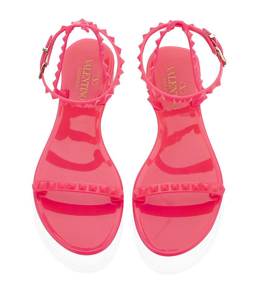 Valentino Rockstud Jelly Sandals in Pink | Lyst