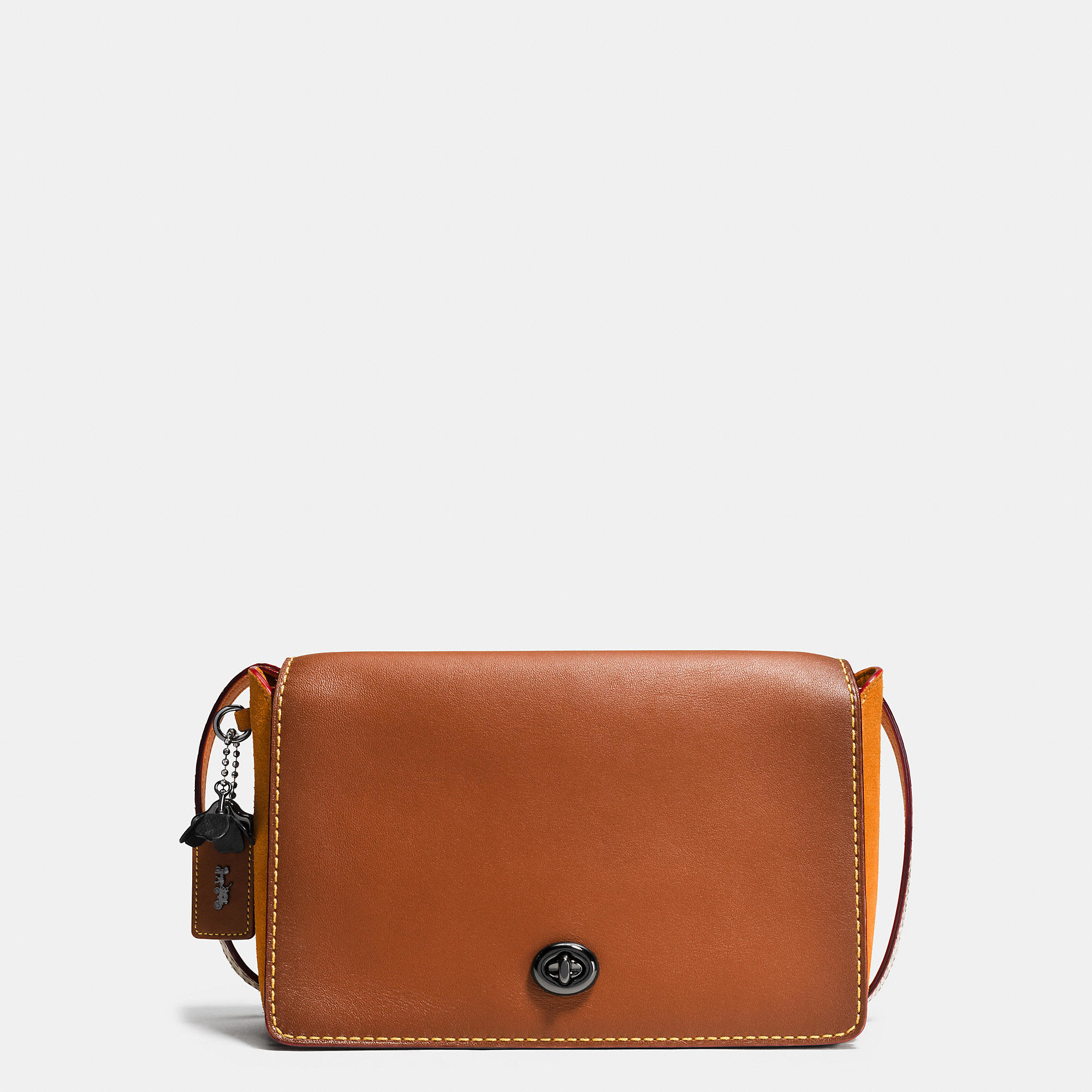 Lyst - Coach Dinky Crossbody 24 In Colorblock Python in Brown