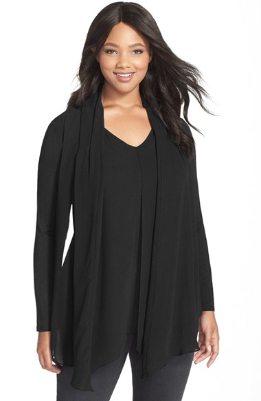 black chiffon overlay