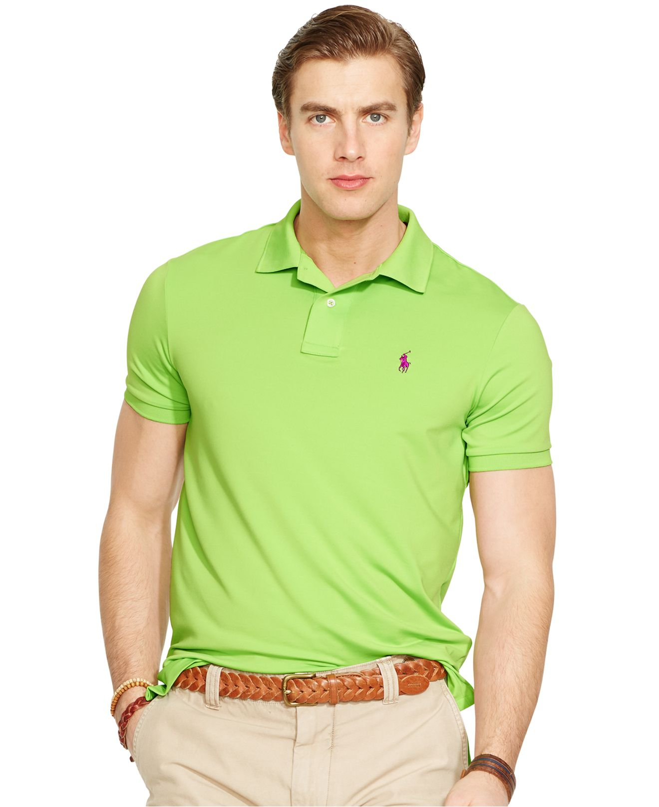 Polo ralph lauren Performance Polo Shirt in Yellow for Men (Citrus Lime ...
