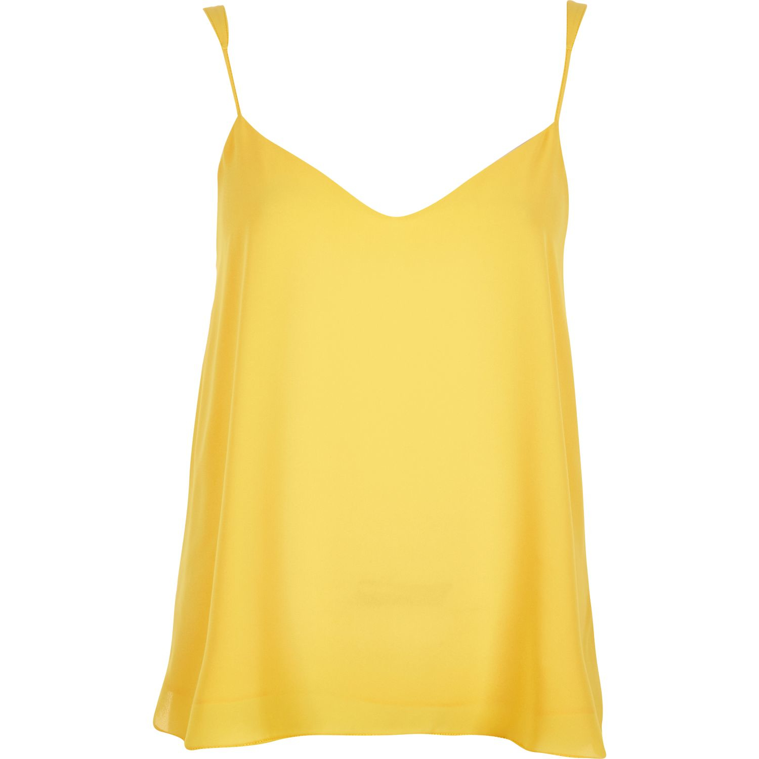 River island Bright Yellow V-neck Cami in Yellow | Lyst