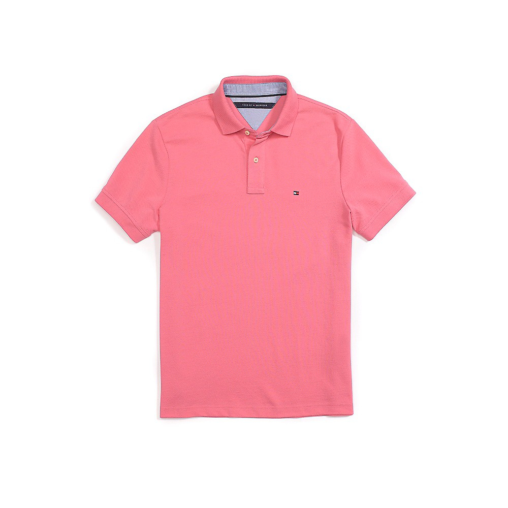 Tommy hilfiger Tommy Custom Fit Ss Polo in Pink for Men (PREPPY PINK ...