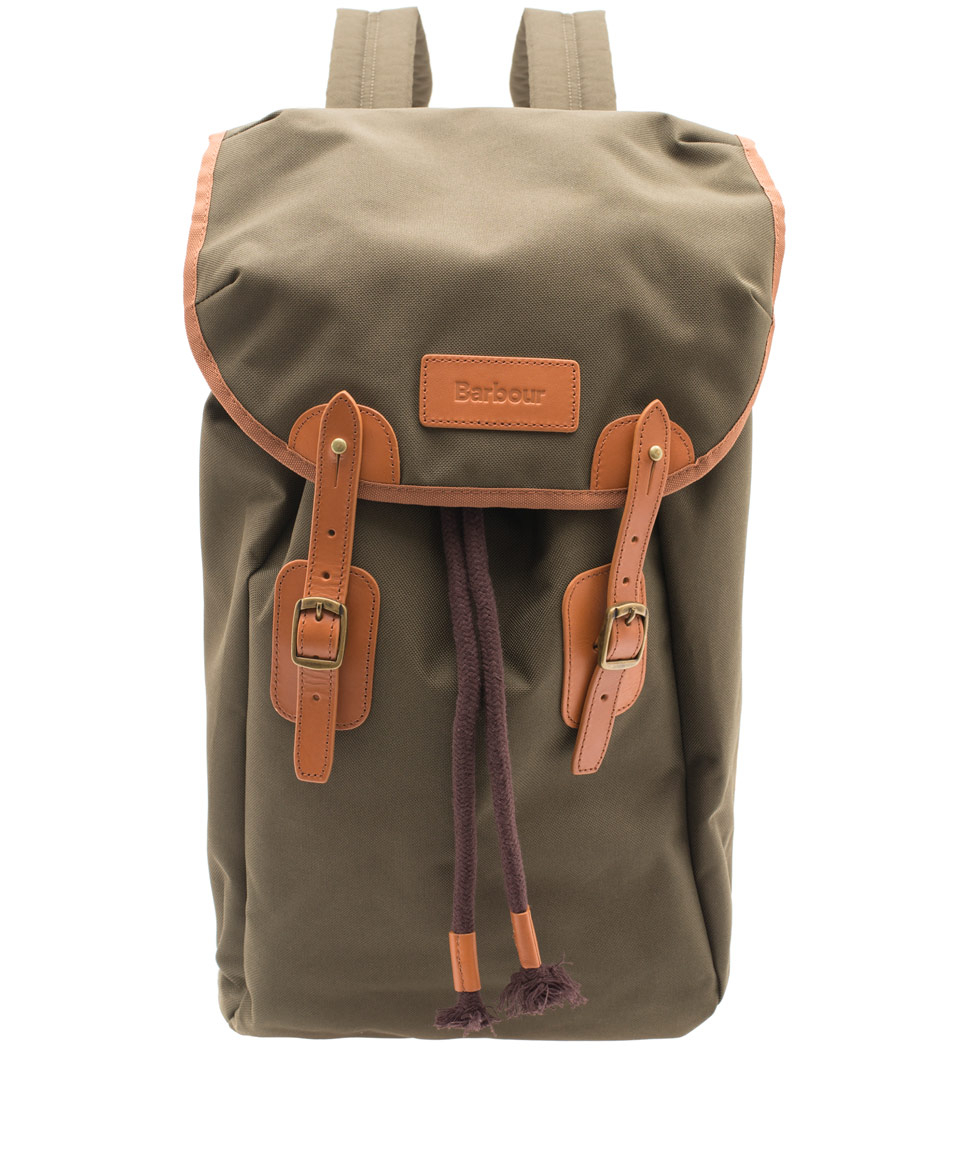 Lyst Barbour Olive Lachie Waxed Cotton Backpack in Green for Men