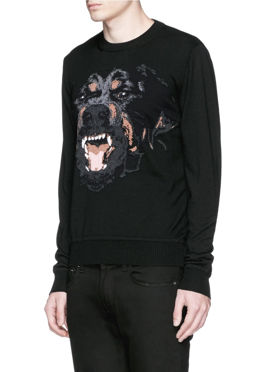 Lyst - Givenchy Rottweiler Intarsia Sweater in Black for Men