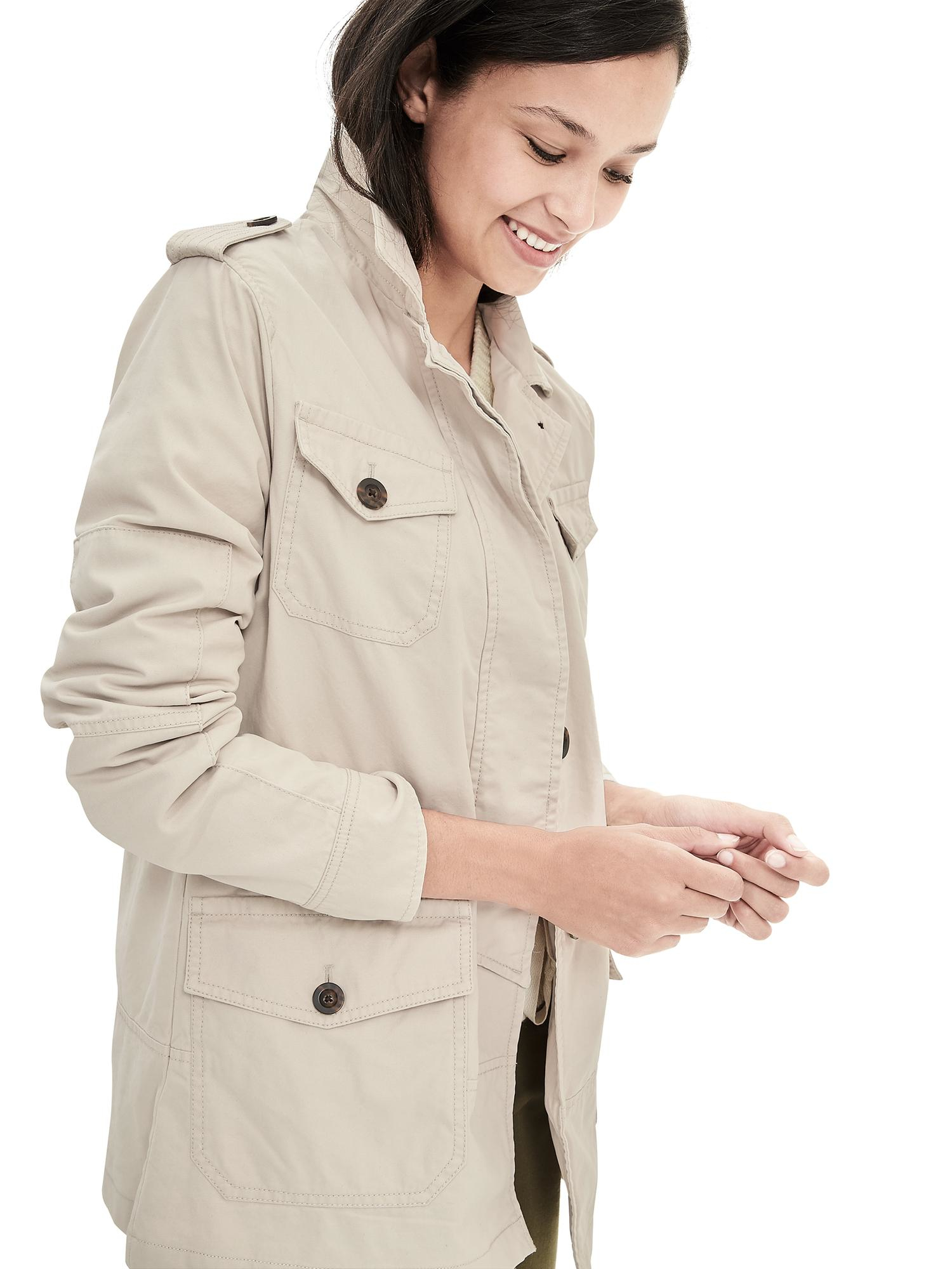 Lyst - Banana Republic Stone Military Jacket in White