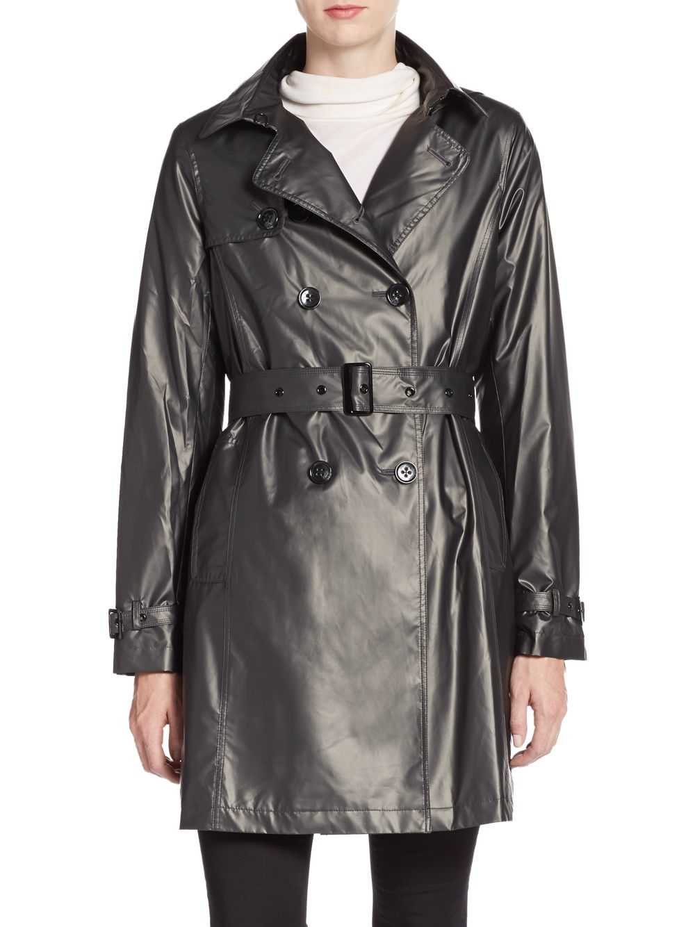 Burberry Prorsum Metallic Trench Coat In Purple Lyst Gallery