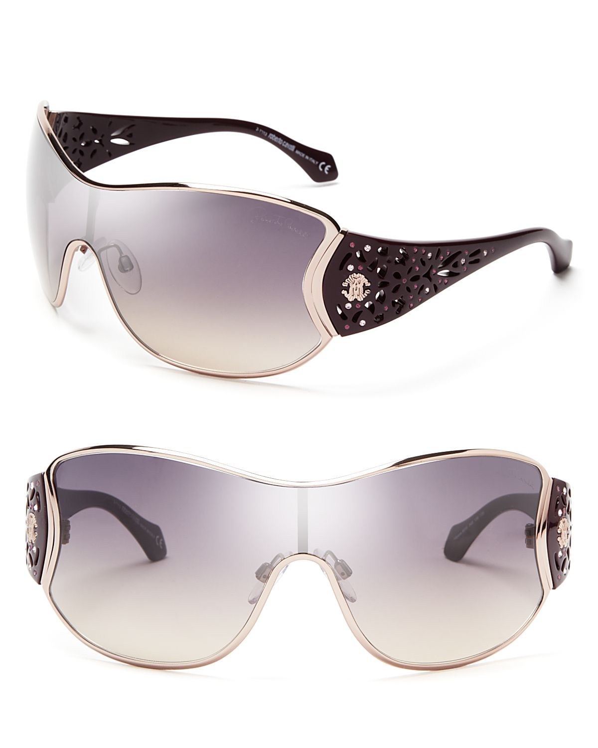 Lyst Roberto Cavalli Alcyone Shield Sunglasses In Gray