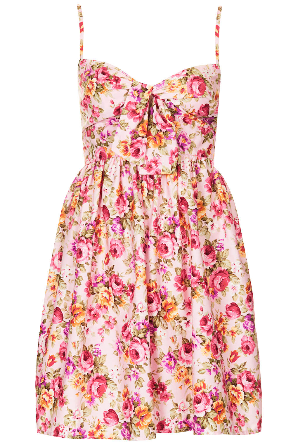 Lyst - Topshop Womens Floral Tie Front Babydoll Dress By Annie ...