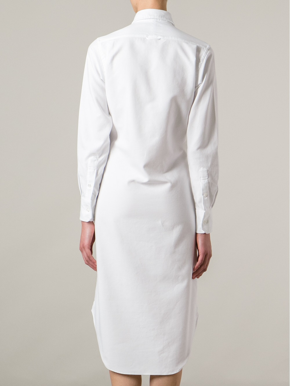 Lyst - Thom Browne Knee Length Shirt Dress in White