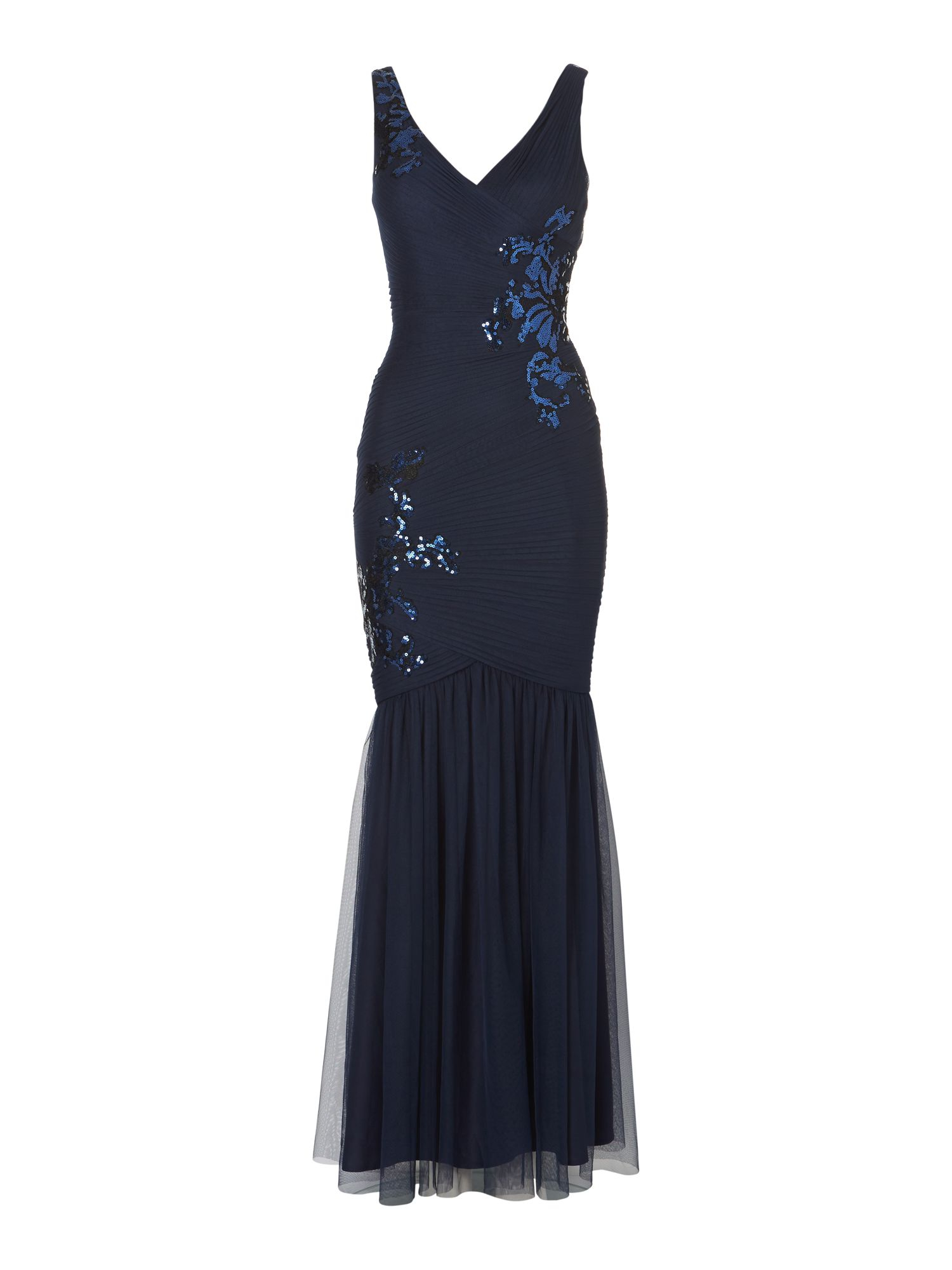 Js Collections Mesh Mermaid Gown in Blue (Navy) | Lyst